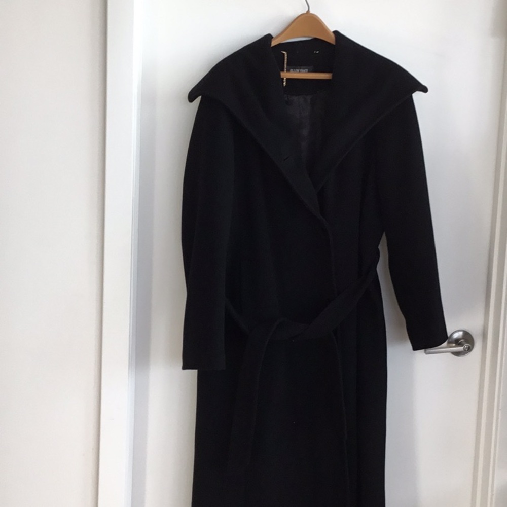 Ellen Tracy Black Wool Coat $240 Size 14 - Picture 1 of 6